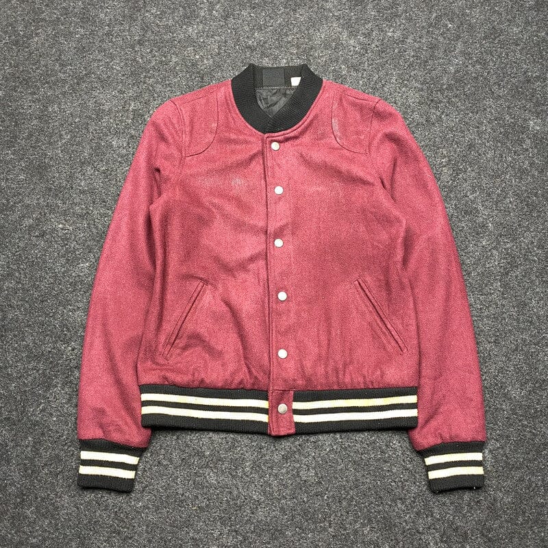 Burgundy BDG Varsity Jacket Small Northern Pole Vintage Wholesale 