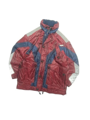 Burgundy Ellesse Bomber Jacket Men's XL Northern Pole Vintage Wholesale 