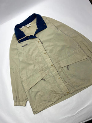 Columbia Vintage Beige & Navy Lightweight Jacket – Women’s XL