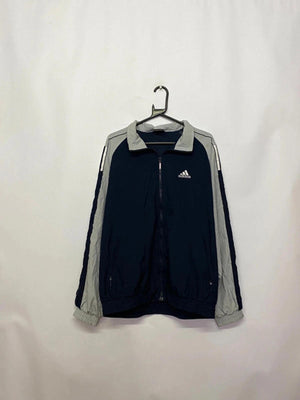 Vintage Adidas Navy & Grey Full-Zip Track Jacket