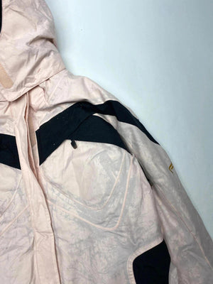 Women's Utility Jacket with Hood - Light Pink and Black