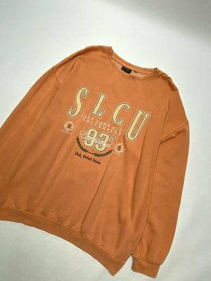 SLCU Salt Lake City University Crewneck Sweatshirt – Rust Orange (Size M)