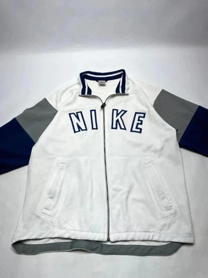 Vintage Nike White Zip Up Track Jacket Spell Out Logo