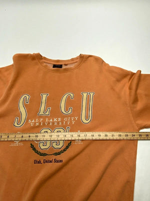 SLCU Salt Lake City University Crewneck Sweatshirt – Rust Orange (Size M)