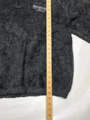 Hard Rock Cafe Sherpa Fleece Pullover – Black – XL – Vintage