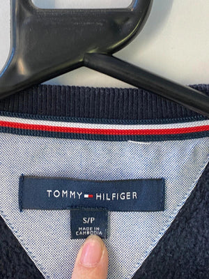 Tommy Hilfiger Navy Crewneck Sweatshirt – Small Logo – Size S