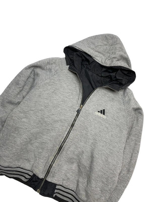 Vintage 90s Grey-Black Adidas Reverse Jacket Men's Large