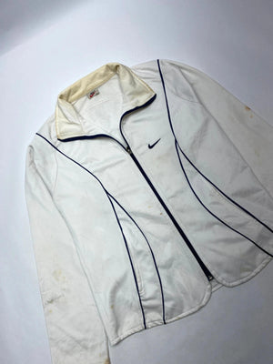 Vintage Nike White Zip-Up Jacket – L – Swoosh Logo