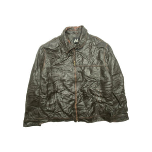 Black Leather Jacket Men's XL