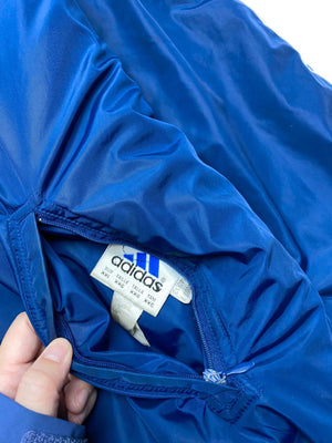 Adidas Vintage Blue Hooded Windbreaker Jacket (Men’s XXL)