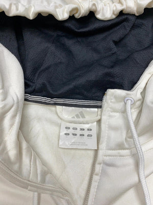 Adidas White Full-Zip Hoodie with Black 3-Stripes – Men’s XL