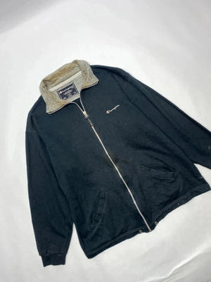 Champion USA Full Zip Sweatshirt – Vintage 90s – Black/Grey – Size S  📏 Size