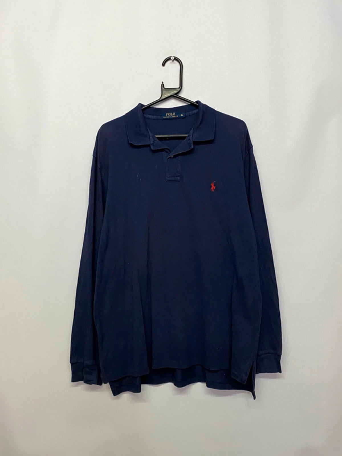 Polo Ralph Lauren Navy Long Sleeve Polo Shirt - Size XL