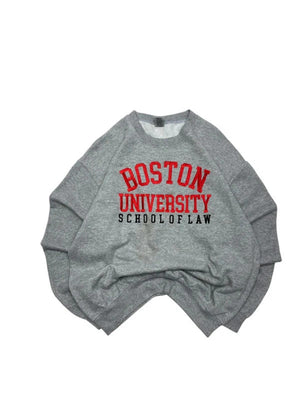 Grey Boston Uni Embroidery Sweatshirt Men's Medium
