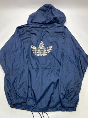 Adidas Vintage Navy Windbreaker Hooded Jacket (Men’s D8 / L)