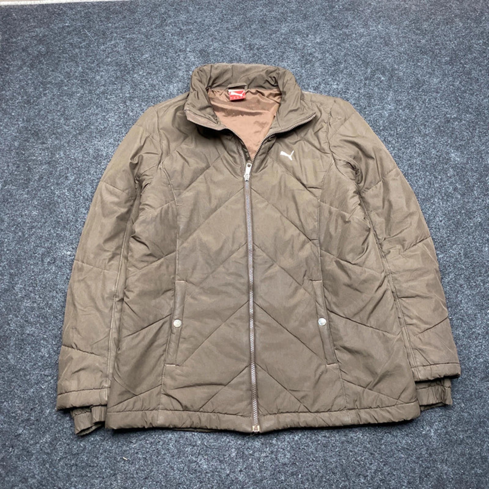Brown Puma Quilted Jacket Women's Large