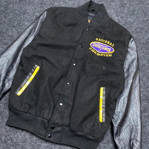 Black Cheer Power Varsity Jacket Men's Small