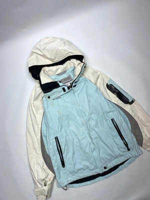 Columbia Titanium Light Blue & Cream Hooded Ski Jacket (Women’s S)