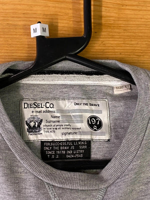 Diesel “Only The Brave” Grey Crewneck Sweatshirt