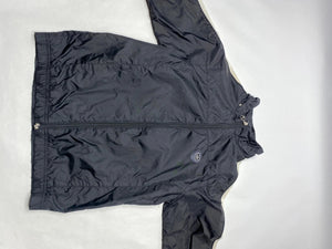 Nike Men's Black Windbreaker Jacket with White Stripe Detail