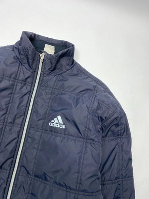 Adidas Men's Navy Puffer Jacket with Full Zip