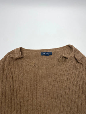 Nautica Brown Ribbed Knit Jumper (Men’s L)