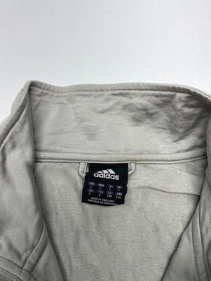 Adidas Grey 3-Stripes Track Jacket – L – Vintage Style