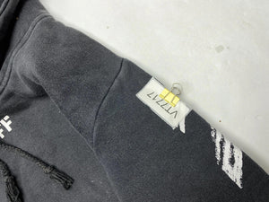 Off-White Inspired Black Hoodie with White Stripe Print (Men’s L)