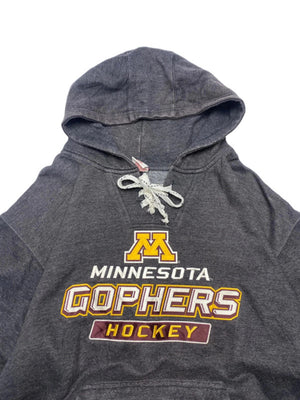 Grey Graphic Print Hoodie Men's Large