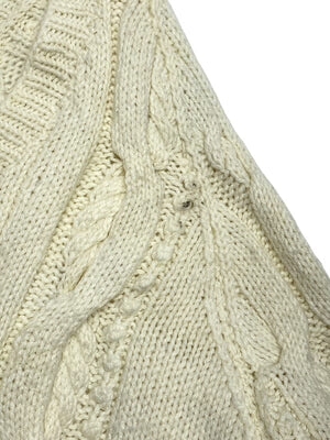 Cream Chunky-knit Jumper Men's Medium Northern Pole Vintage Wholesale 