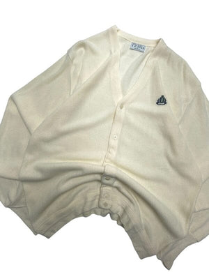 Cream IZOD Chest Embroidery Cardigan Men's XL Northern Pole Vintage Wholesale 