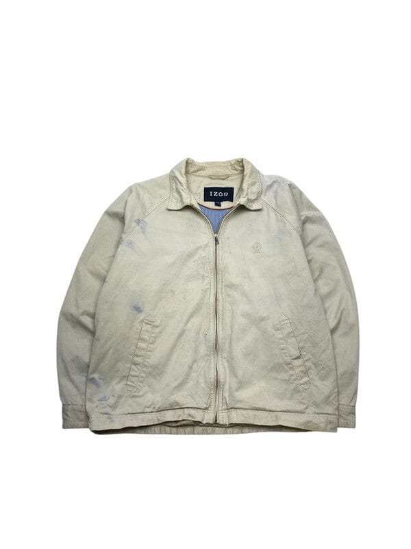 Cream IZOD Harrington Jacket Men's XL Northern Pole Vintage Wholesale 