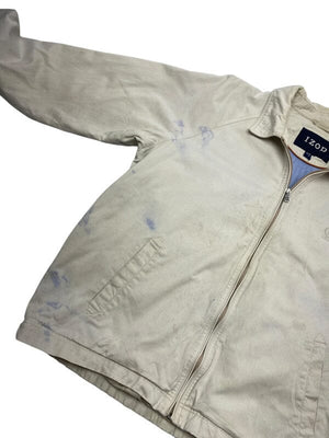 Cream IZOD Harrington Jacket Men's XL Northern Pole Vintage Wholesale 