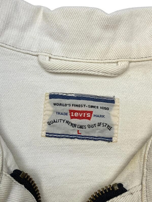 Cream levi's denim jacket men's large Northern Pole Vintage Wholesale 