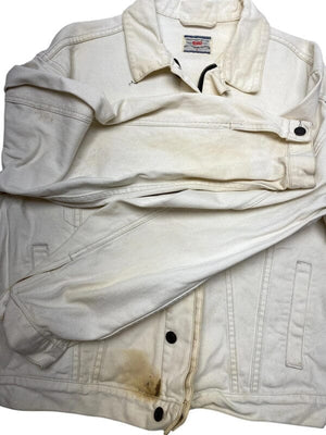 Cream levi's denim jacket men's large Northern Pole Vintage Wholesale 