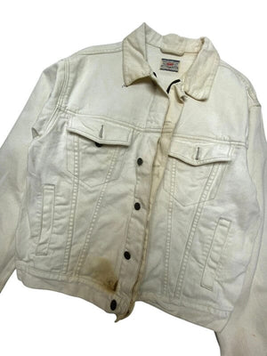 Cream levi's denim jacket men's large Northern Pole Vintage Wholesale 