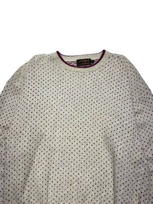 Cream Little Heart Pattern Jumper Men's XL Northern Pole Vintage Wholesale 