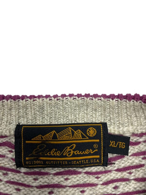 Cream Little Heart Pattern Jumper Men's XL Northern Pole Vintage Wholesale 