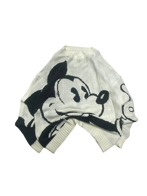 Cream Mickey Mouse Crew-neck Jumper Men's XL Northern Pole Vintage Wholesale 