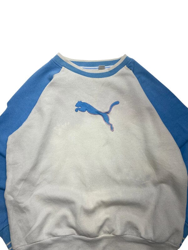 Cream Puma Logo Sweatshirt Men's Small Northern Pole Vintage Wholesale 