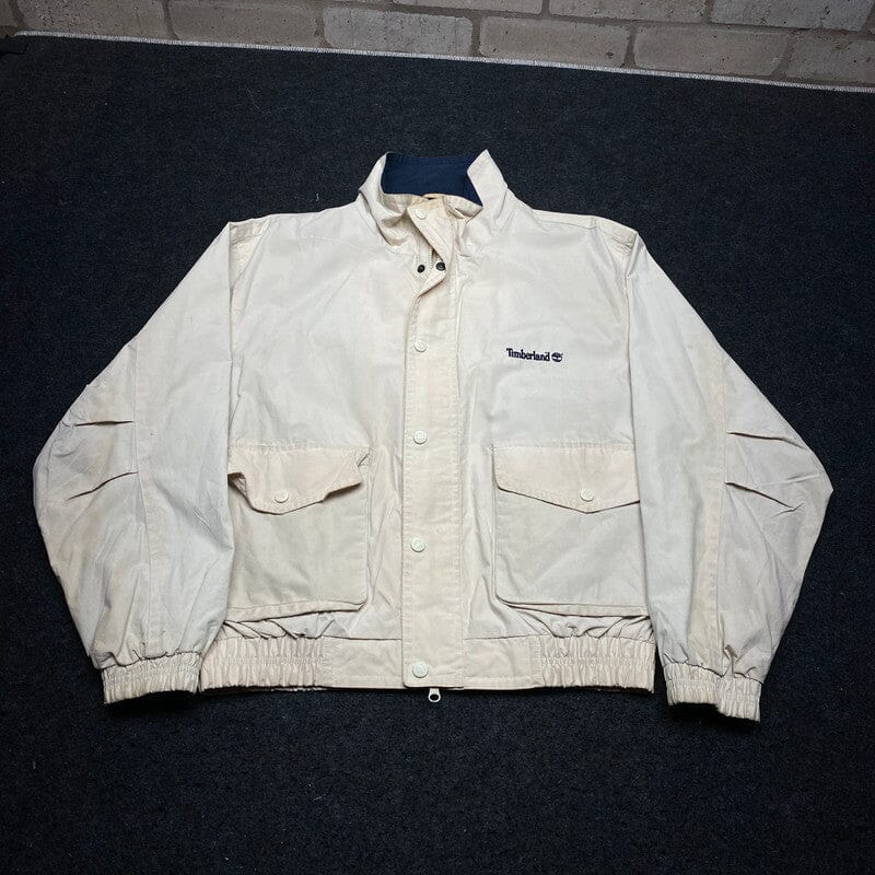 Cream Timberland Windbreaker Men's Small Northern Pole Vintage Wholesale 