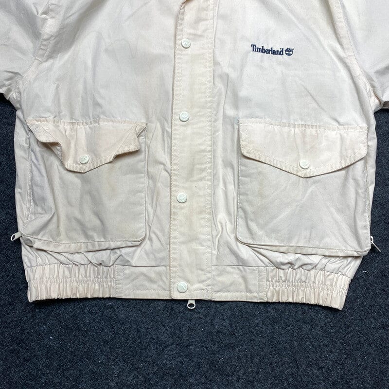 Cream Timberland Windbreaker Men's Small Northern Pole Vintage Wholesale 