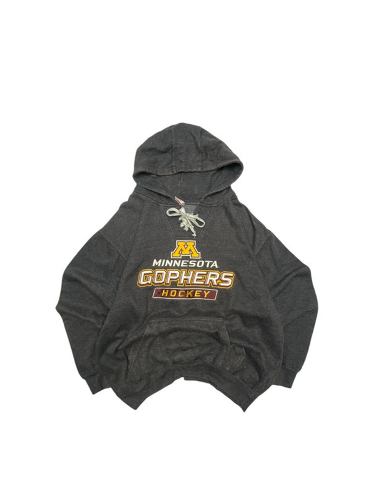 Grey Graphic Print Hoodie Men's Large