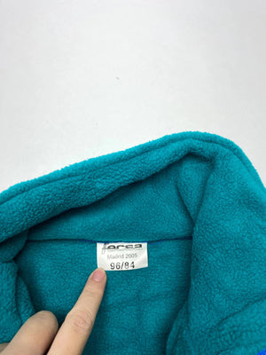 Men's Blue and Green Fleece Jacket with Full Zip