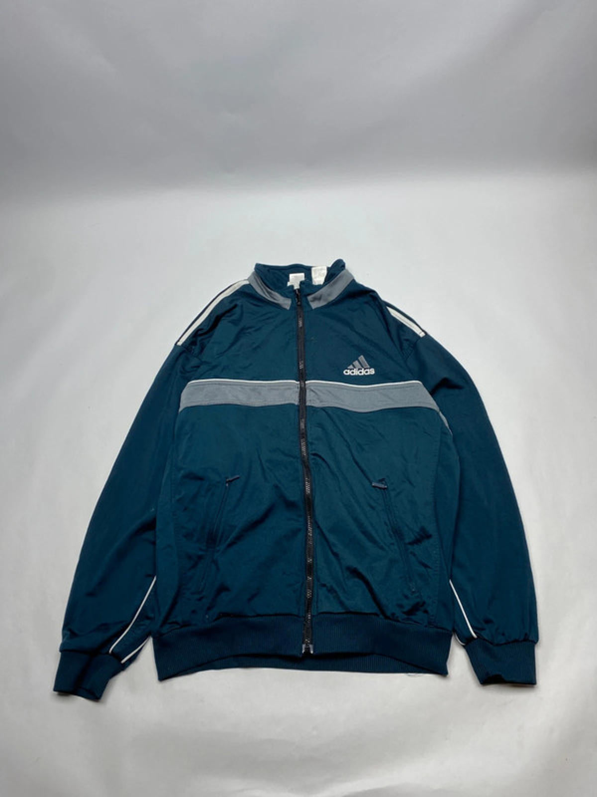 Adidas Vintage Navy Blue & Grey Track Jacket (Men’s L)