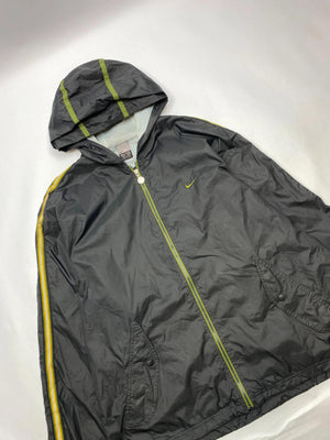 Nike Black & Green Hooded Windbreaker Jacket (Men’s XL, Made in Vietnam)