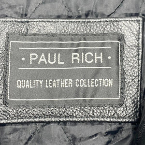 Black Leather Jacket Men's XL