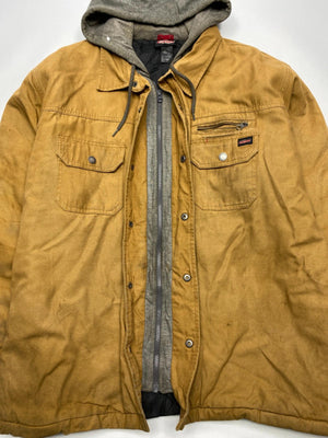 Dickies Brown Canvas Work Jacket with Grey Hood