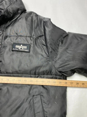 Alpha Industries Black Puffer Jacket Military Style