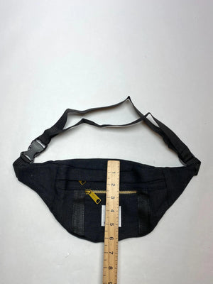 Carhartt Black Canvas Waist Bag with Gold Zipper